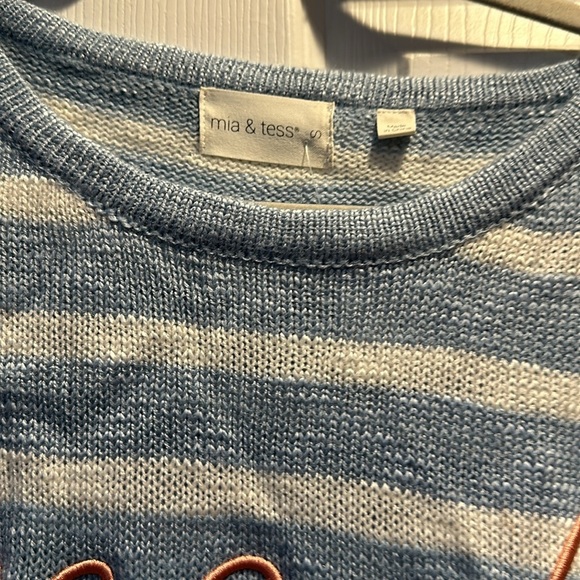 NWT! Mia & Tess The Paper Store Striped Beach Lightweight Sweater S - Picture 2 of 7